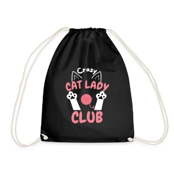 Chat fou femme club drôle de chat amant - Sac de sport léger - noir - Devant