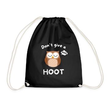 Funny Owl Sleep Pun Humor - Drawstring Bag - black - Front