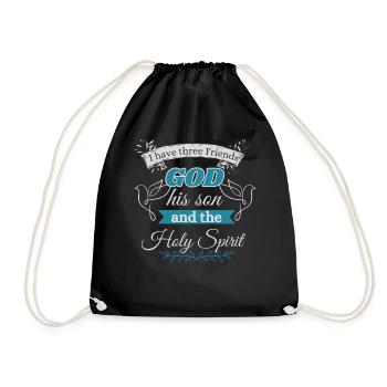 God, His Son & the Holy Spirit Christian - Drawstring Bag - black - Front