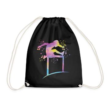 Hurdle Run Obstacle Course Kids Hurdle Run - Drawstring Bag - black - Front