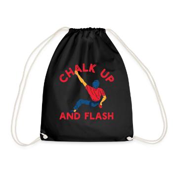 Chalk Up and Flash Boulderer Boulder - Drawstring Bag - black - Front