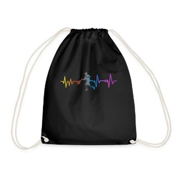 Raquette de joueur de tennis drôle - Sac de sport léger - noir - Devant