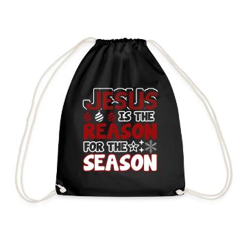 Christmas Jesus Is The Reason For The Season - Drawstring Bag - black - Front