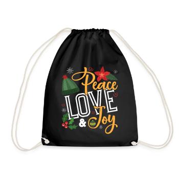 Christmas Peace Love Joy - Drawstring Bag - black - Front