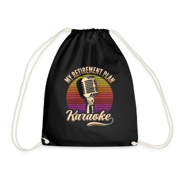 Mein Ruhestandsplan Karaoke Mikrofon Retro - Turnbeutel - Schwarz - Vorne