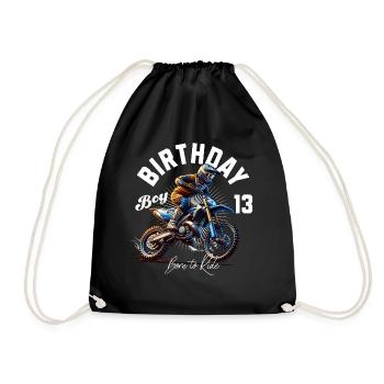 Motocross 13th Birthday - Drawstring Bag - black - Front