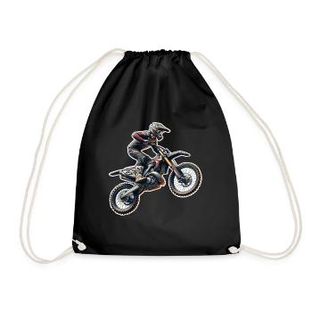 Motocross - Turnbeutel - Schwarz - Vorne