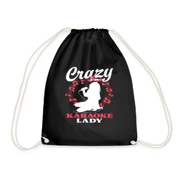 Crazy Karaoke Lady Spaßige Musikliebhaberinnen - Turnbeutel - Schwarz - Vorne