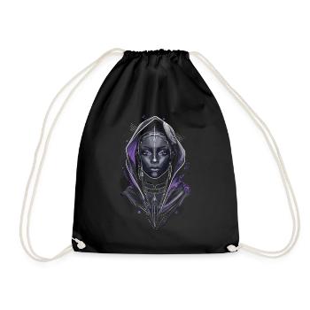 Afro Futuristic Black History Month Artwork - Drawstring Bag - black - Front