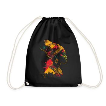 Farbenfrohes Heritage Black History Month Profil - Turnbeutel - Schwarz - Vorne