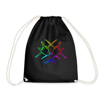 Tambours Tambours Baguette Batteur Musique Groupe Rock - Sac de sport léger - noir - Devant