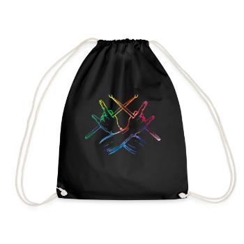 Tambours Baguettes Tambours Batteur Musique Groupe Rock - Sac de sport léger - noir - Devant