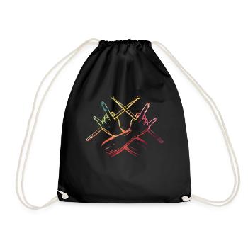 Tambours Tambours Baguette Batteur Musique Groupe Rock - Sac de sport léger - noir - Devant