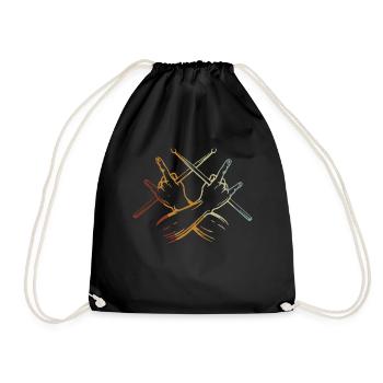 Tambours Tambours Baguette Batteur Musique Groupe Rock - Sac de sport léger - noir - Devant