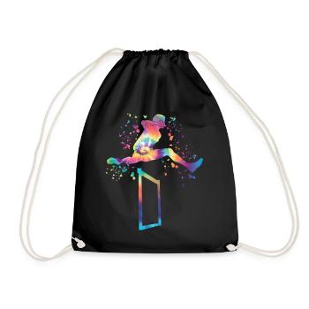 Hurdle Run Obstacle Course Kids Hurdle Run - Drawstring Bag - black - Front