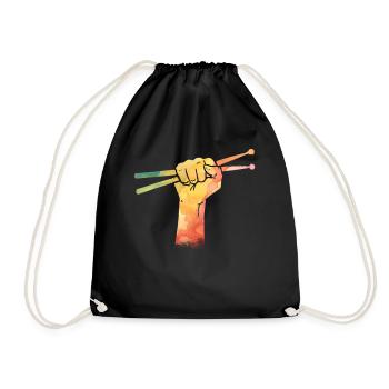 Drums Drums Drumstick Drummer Music Band Rock - Drawstring Bag - black - Front