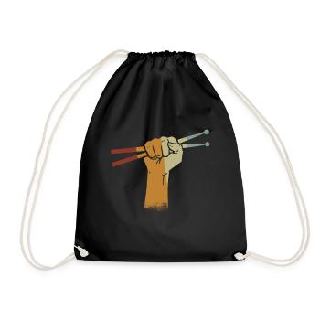 Tambours Baguettes Tambours Batteur Musique Groupe Rock - Sac de sport léger - noir - Devant