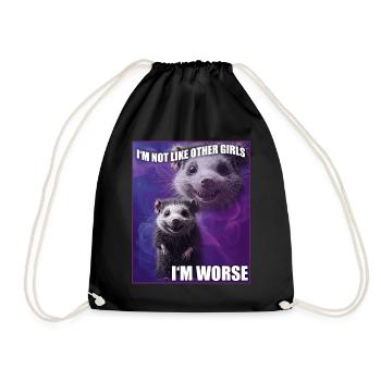 I'm Not Like Other Girls Opossum Possum Meme - Drawstring Bag - black - Front