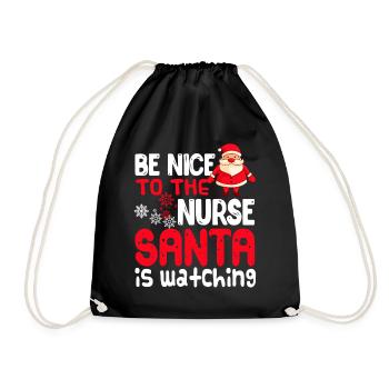 Be Nice To Nurse Christmas - Drawstring Bag - black - Front