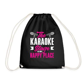 The karaoke stage is my place of happiness - Drawstring Bag - black - Front