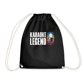 Karaoke Legend Microphone Retro - Drawstring Bag - black - Front