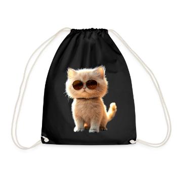 Persian Cat Persian Cat Persian Cat Cute Cats - Drawstring Bag - black - Front