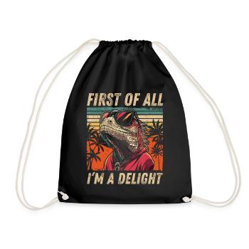 Style Iguane Tropical - Conception de Chemise Rétro - Sac de sport léger - noir - Devant