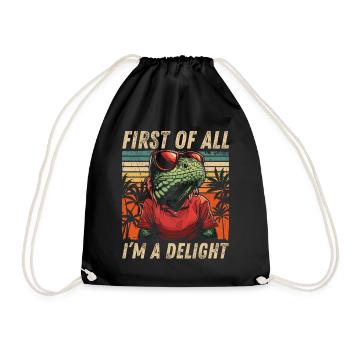 Iguane effronté - Look palmier vintage - Sac de sport léger - noir - Devant