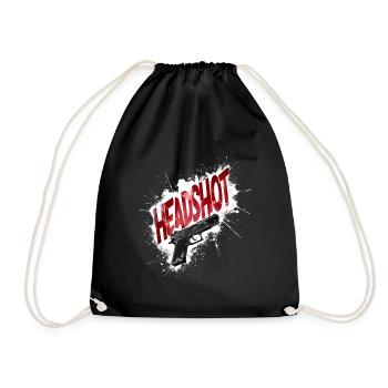 Headshot Handgun Pistol - Drawstring Bag - black - Front