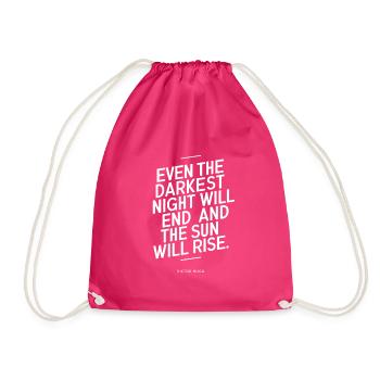 Citation de Victor Même la nuit la plus sombre prendra fin - Sac de sport léger - fuchsia - Devant