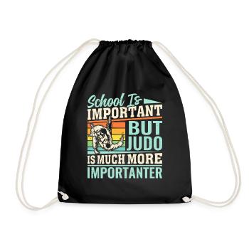 L’école est importante, mais le judo est beaucoup plus important - Sac de sport léger - noir - Devant