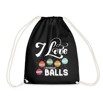 I Love Christmas Balls - Drawstring Bag - black - Front