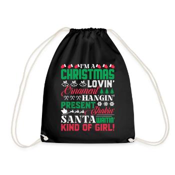 Christmas I Am A Christmas Girl - Drawstring Bag - black - Front