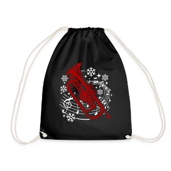Funny Trumpet Christmas - Drawstring Bag - black - Front