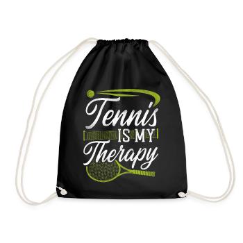 Funny Tennis Player Racket Tennis - Drawstring Bag - black - Front