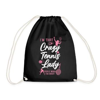 Funny Tennis Player Racket I'm - Drawstring Bag - black - Front