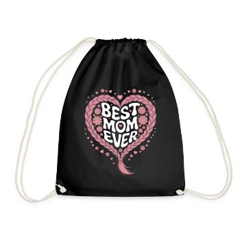 Meilleure maman Meilleure maman de tous les temps Fleurs de cœur - Sac de sport léger - noir - Devant