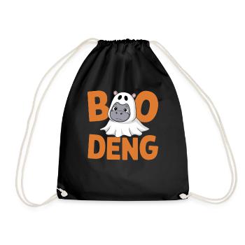 Moo Deng Boo Deng Halloween Spaß - Turnbeutel - Schwarz - Vorne
