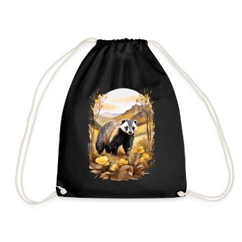 Blaireau à la montagne - Sac de sport léger - noir - Devant