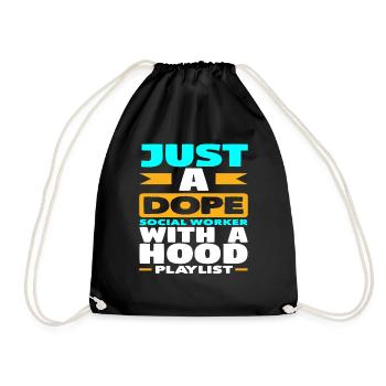 Juste un travailleur social cool - Sac de sport léger - noir - Devant