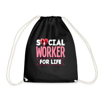 Travailleur social à vie - Sac de sport léger - noir - Devant