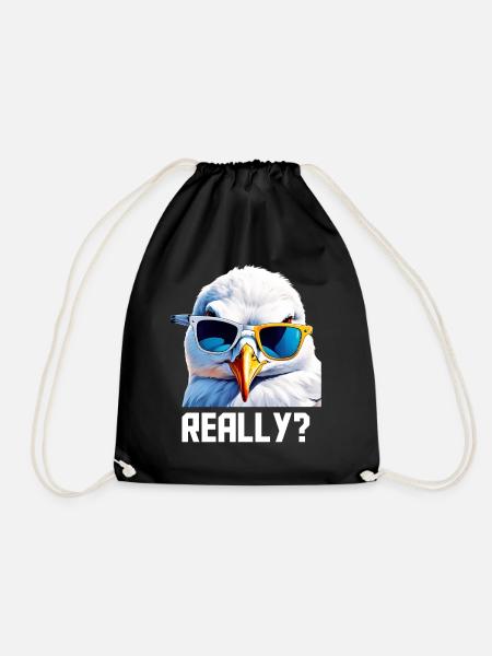 Really - Möwe mit Sonnebrille - Turnbeutel - Schwarz