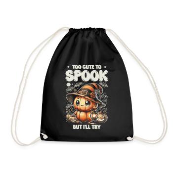 Too cute to scare but I'm trying Halloween - Drawstring Bag - black - Front