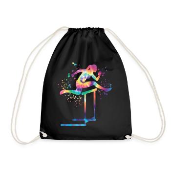 Hurdle Run Obstacle Course Kids Hurdle Run - Drawstring Bag - black - Front