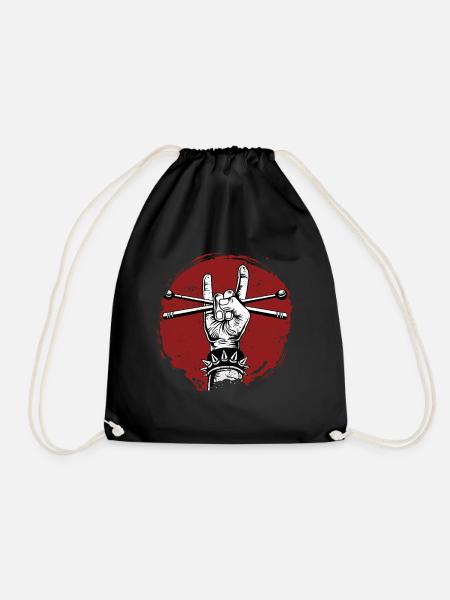 Schlagzeug Drums Drumstick Drummer Musik Band Rock - Turnbeutel - Schwarz