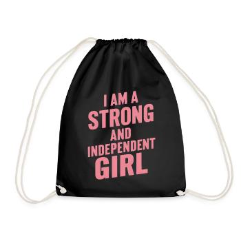 Je suis une fille forte et indépendante - Sac de sport léger - noir - Devant