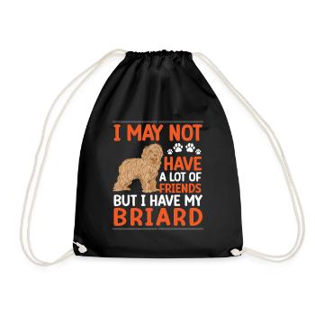 Briard is my friend Berger de Brie - Drawstring Bag - black - Front
