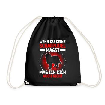 Schafpudel mag dich auch nicht Hütepudel - Turnbeutel - Schwarz - Vorne
