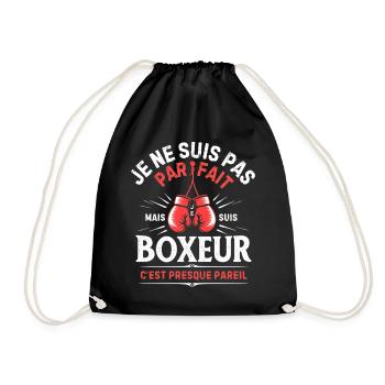 JE NE SUIS PAS PARFAIT MAIS JE SUIS BOXEUR... - Sac de sport léger - noir - Devant