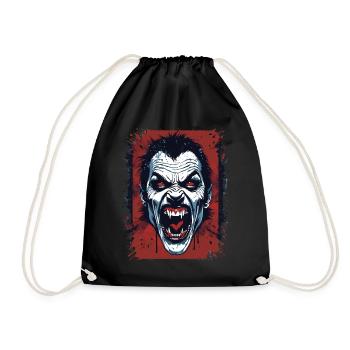 Vampire Rage - Horror Art Illustration - Drawstring Bag - black - Front
